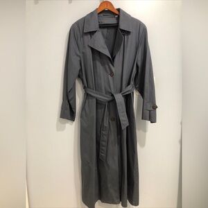 Vtg Towne by London Fog Gray Belted Trench Coat Women’s Sz 12R